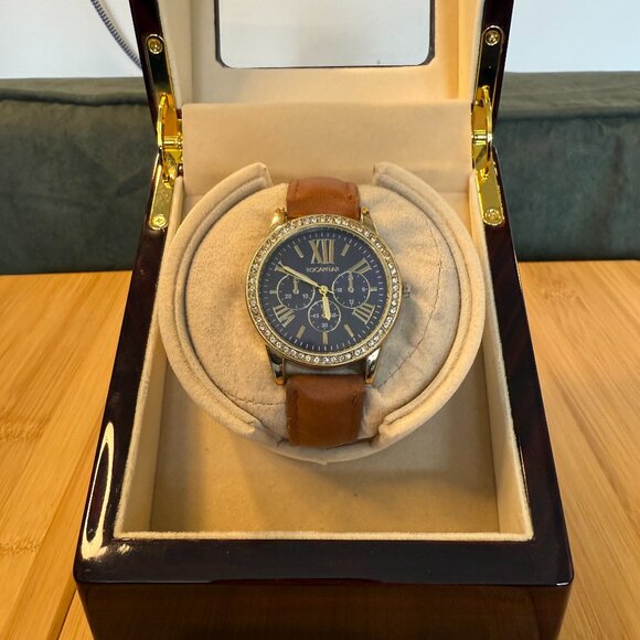 Rocawear Gold/Navy Bling Chronograph Watch w/ Rhinestones 1049, 40mm - Picture 1 of 5